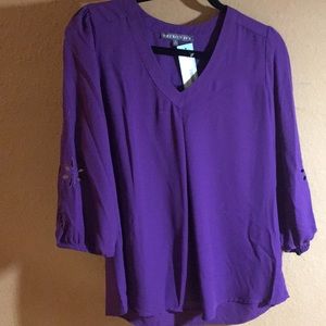 Purple cut out blouse